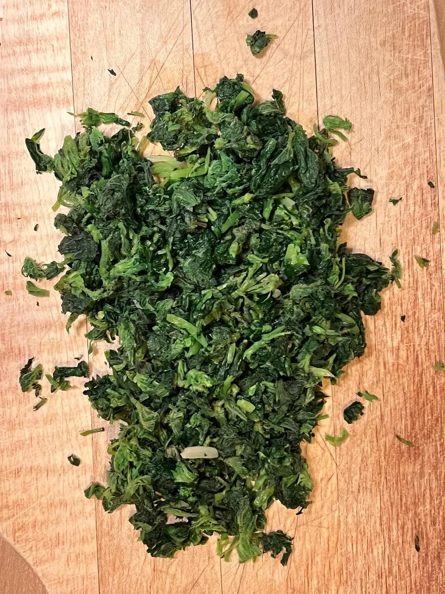 Finely chopped nettle and wild garlic