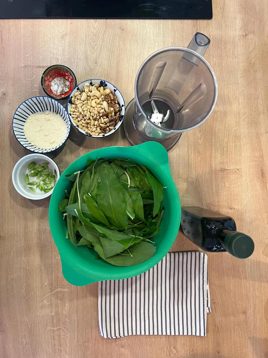 Ingredients for wild garlic pesto