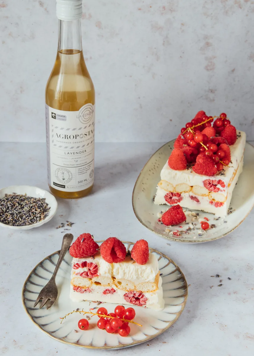 Lavender and Raspberry Semifreddo