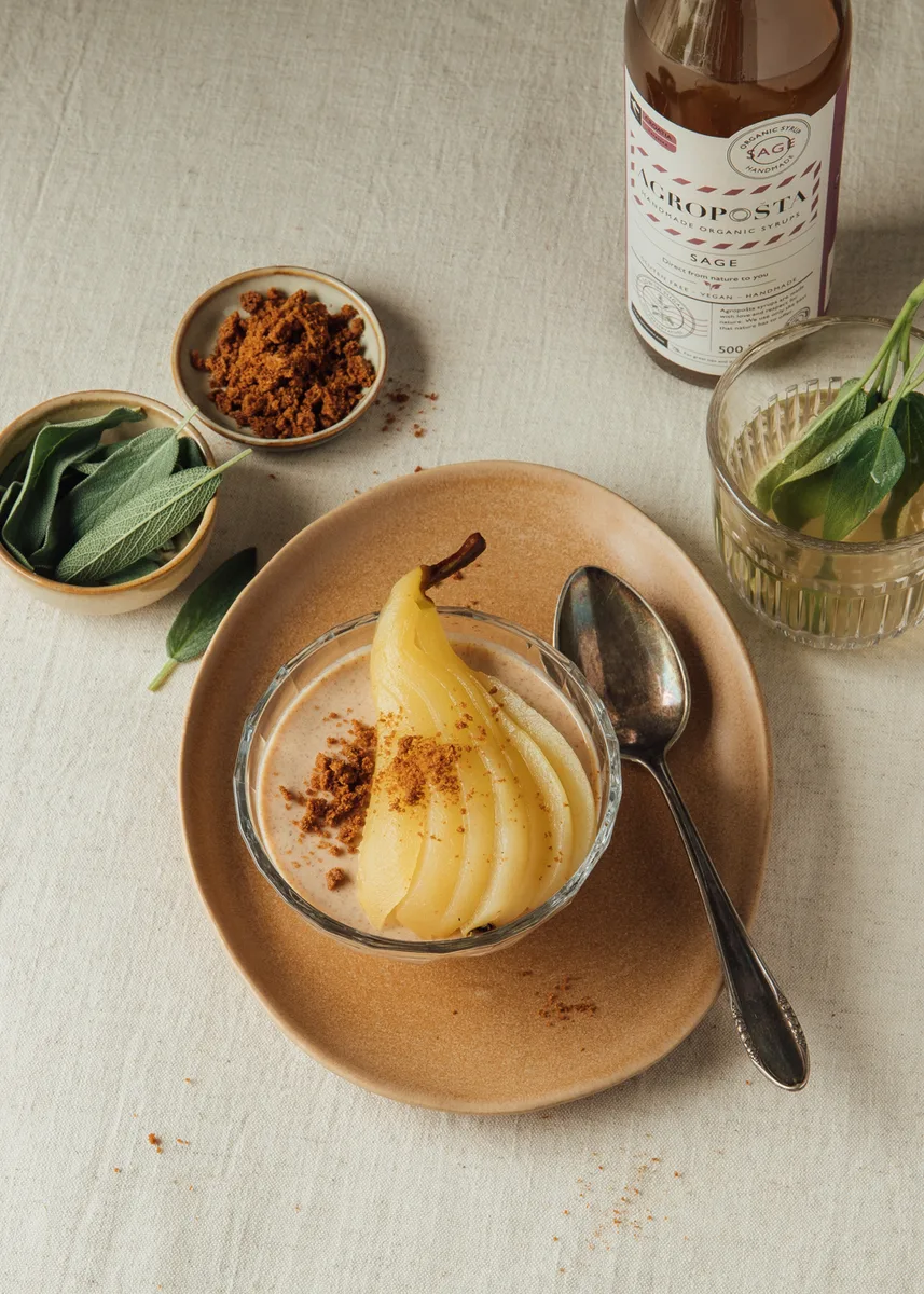 Panna Cotta with Sage Syrup