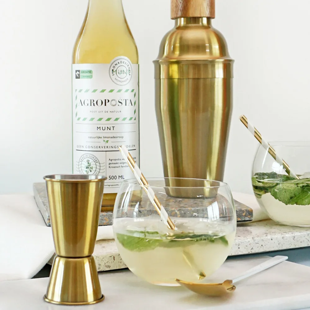 Served Quick Cocktail with Mint Syrup