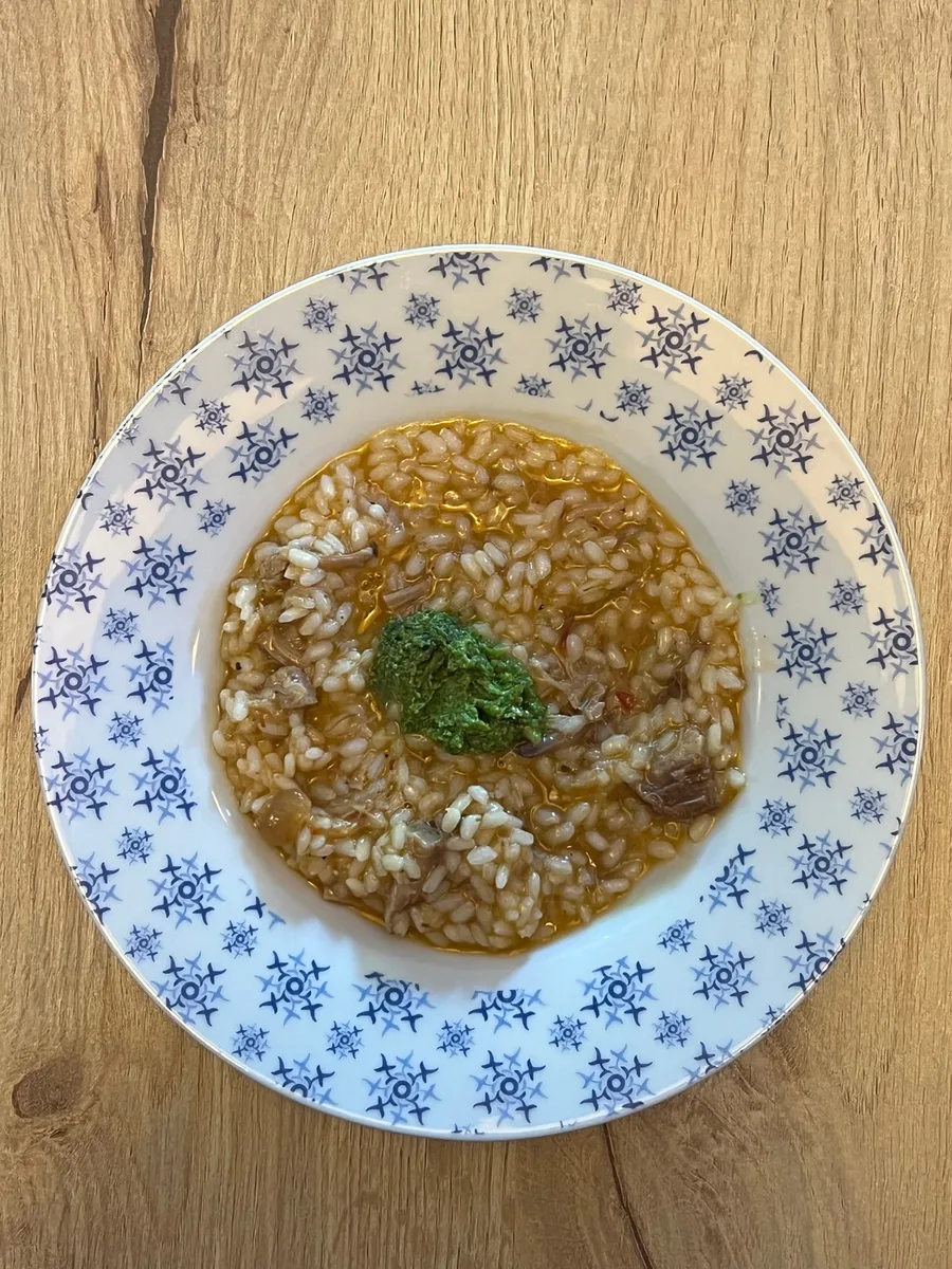 Risotto with wild garlic pesto